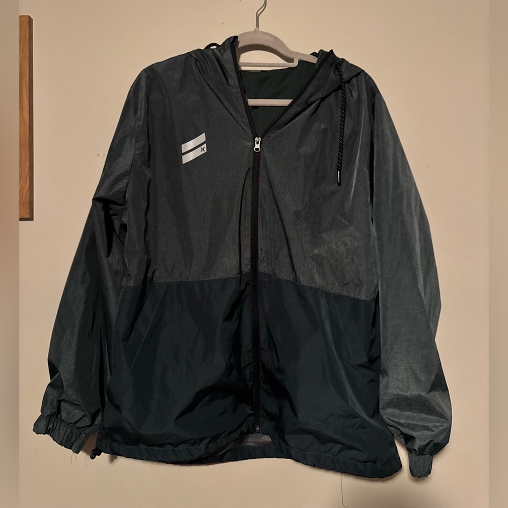 GUC Hurley Two Toned Teal Green Windbreaker Jacket in XL